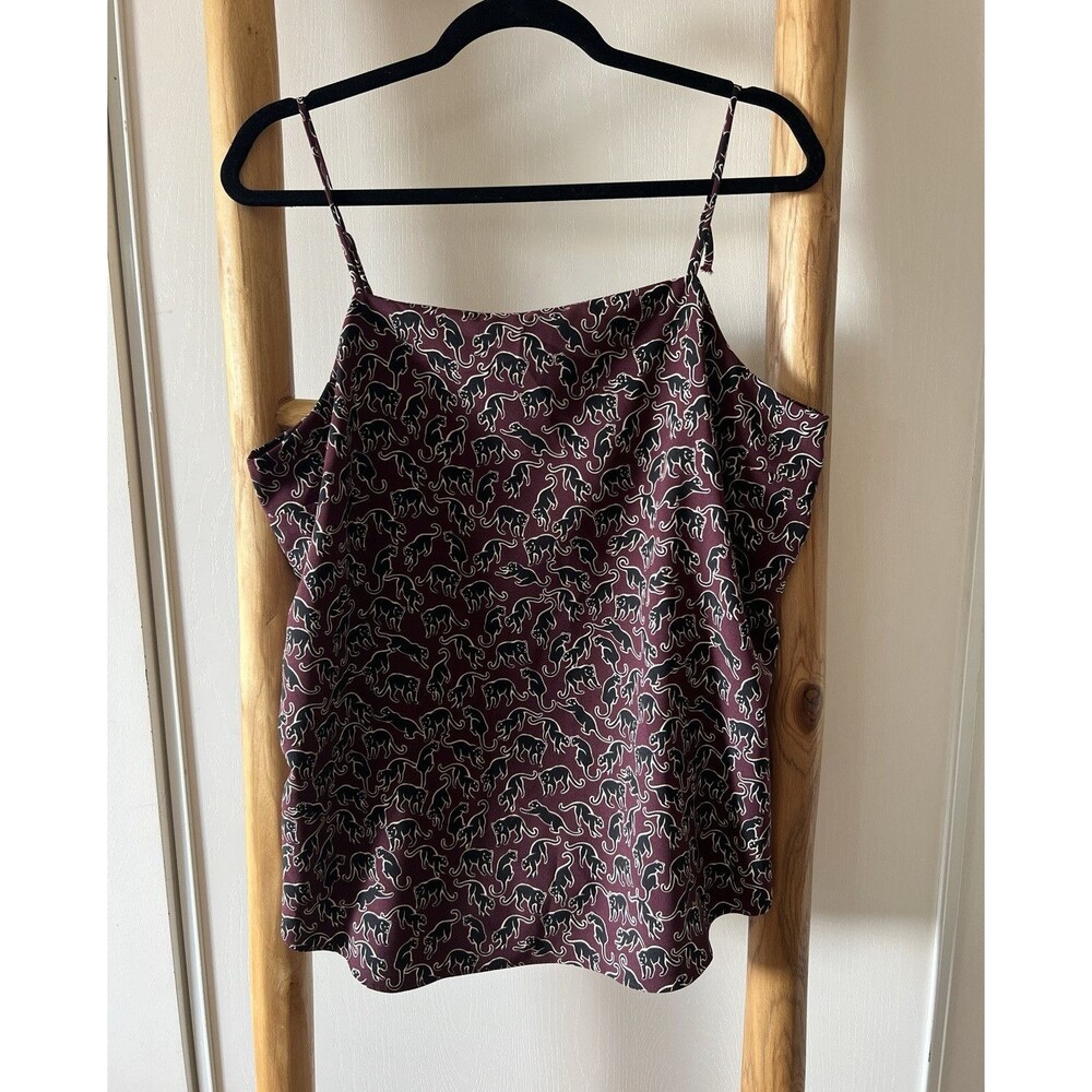 Ann Taylor Women’s Paisley Camisole Tank Top Purple Black White Size L